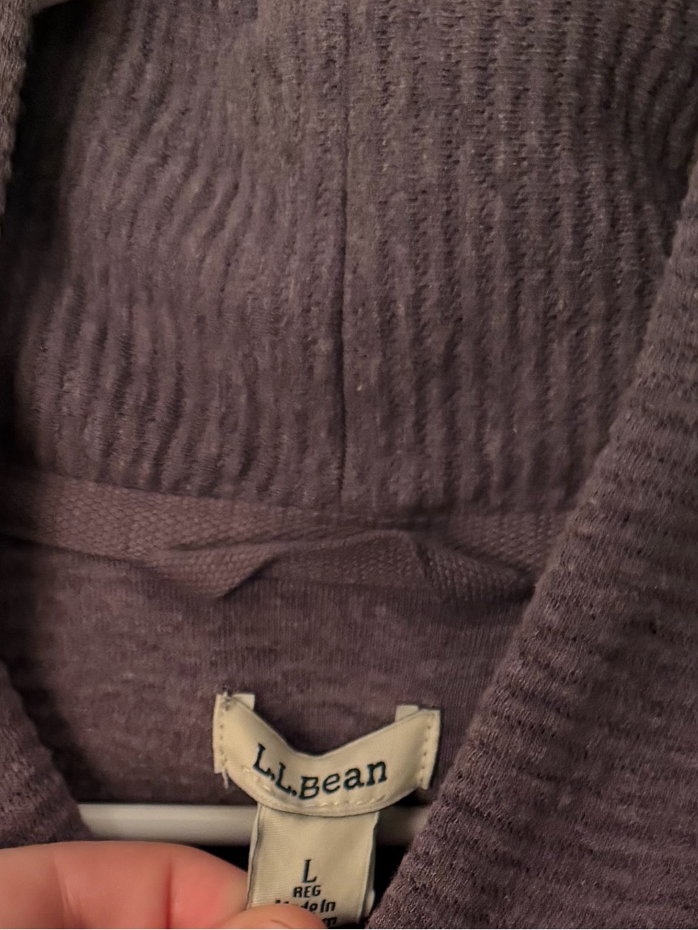 L.L. Bean Lakewashed Double Knit Funnel Neck Pullover Sweater Purple Women’s L - Picture 6 of 6